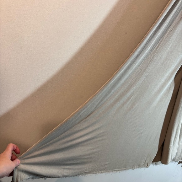 LA BREA Sz M (estimated) Wrap Bottom Elasticized Waist Raw Hem Slinky Maxi Skirt - Picture 2 of 6